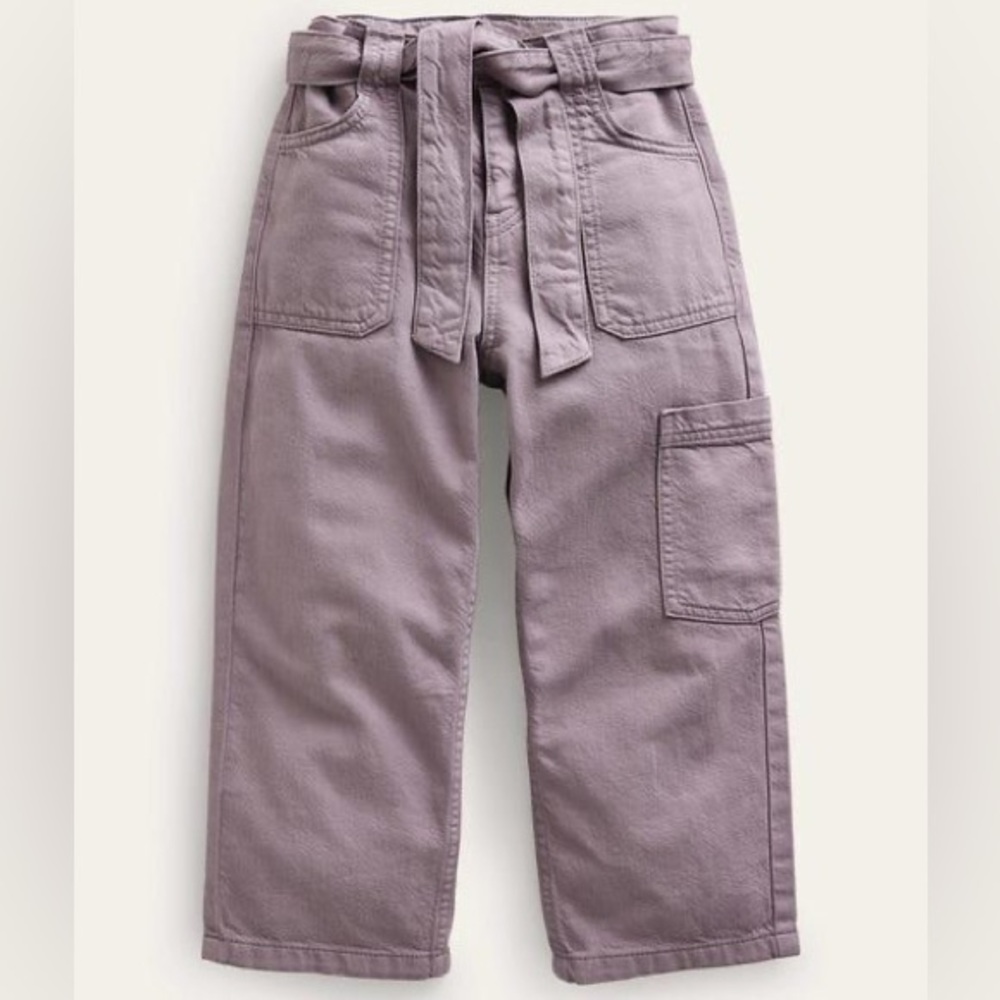 MINI BODEN Tie Waist Lavender Cargo Pants